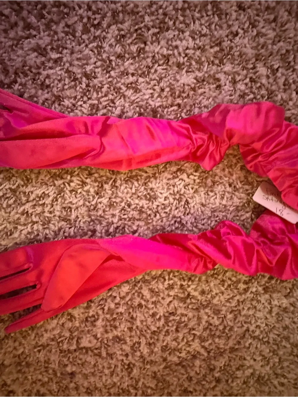 Women’s Pink Stretch Satin gloves